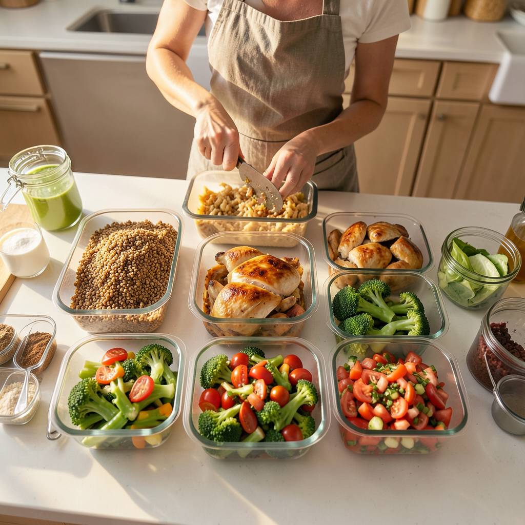 Пример meal prep: контейнеры с готовой едой
